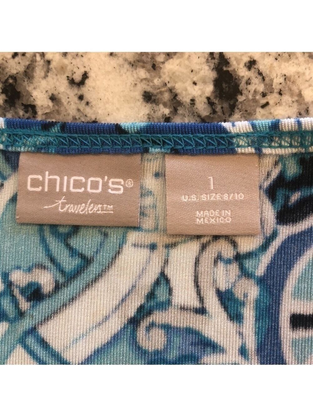 Chico’s Travelers Size 1(8-10) maxi shift dress. Colorful travel comfortable - Picture 5 of 5
